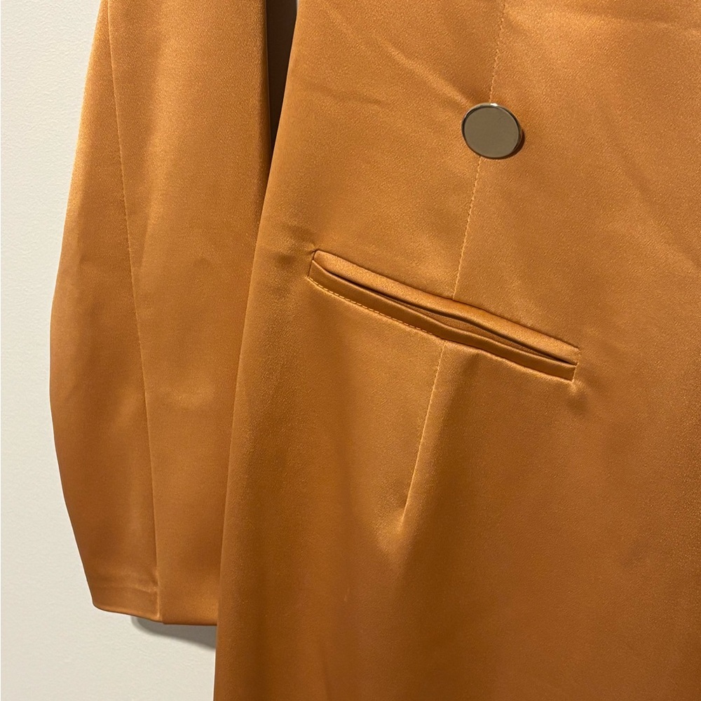 Genese London Satin-Like Rust Blazer Dress Size 12 - Picture 5 of 12